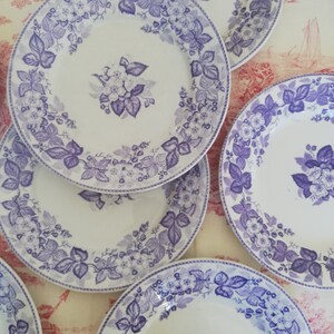 Ironstone plate bramble BFK purple transferware / Boch Frères Keramis Ronce plate