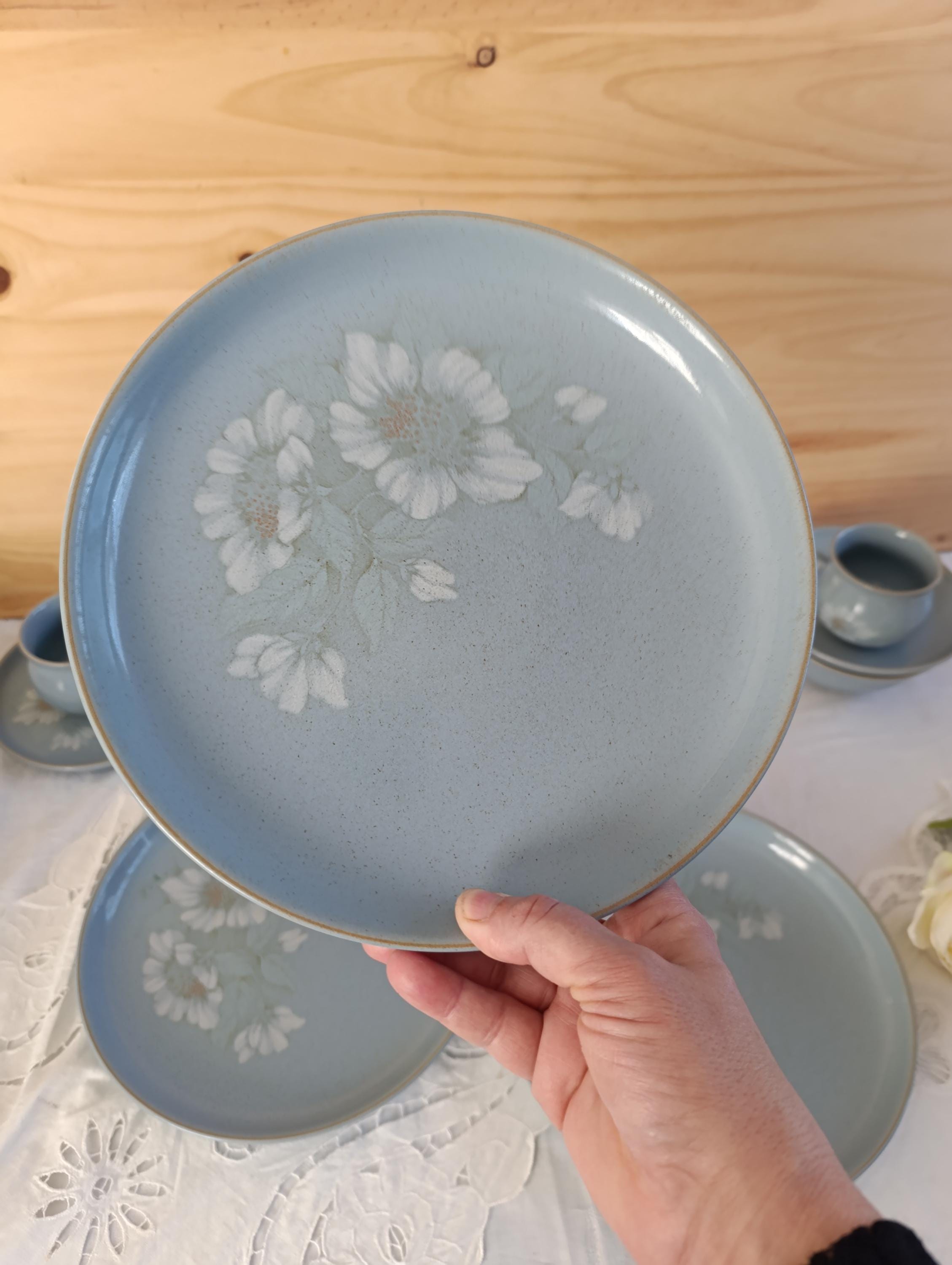 Lot De 4 Assiettes à Dessert Denby Bleues - 22,6 Cm - Très Bon état