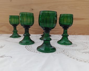Bohemian / FRITZ HECKERT Roemer - Antique Enamelled - Set of 6
