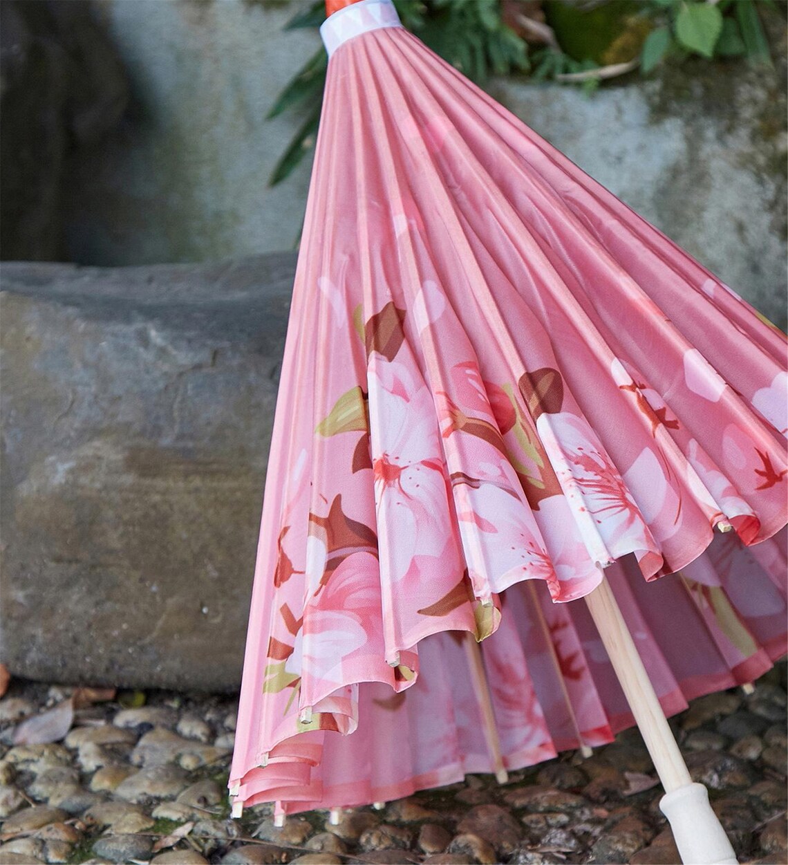 Rainproof Handmade Chinese Silk Cloth Umbrella Pink Dance Etsy