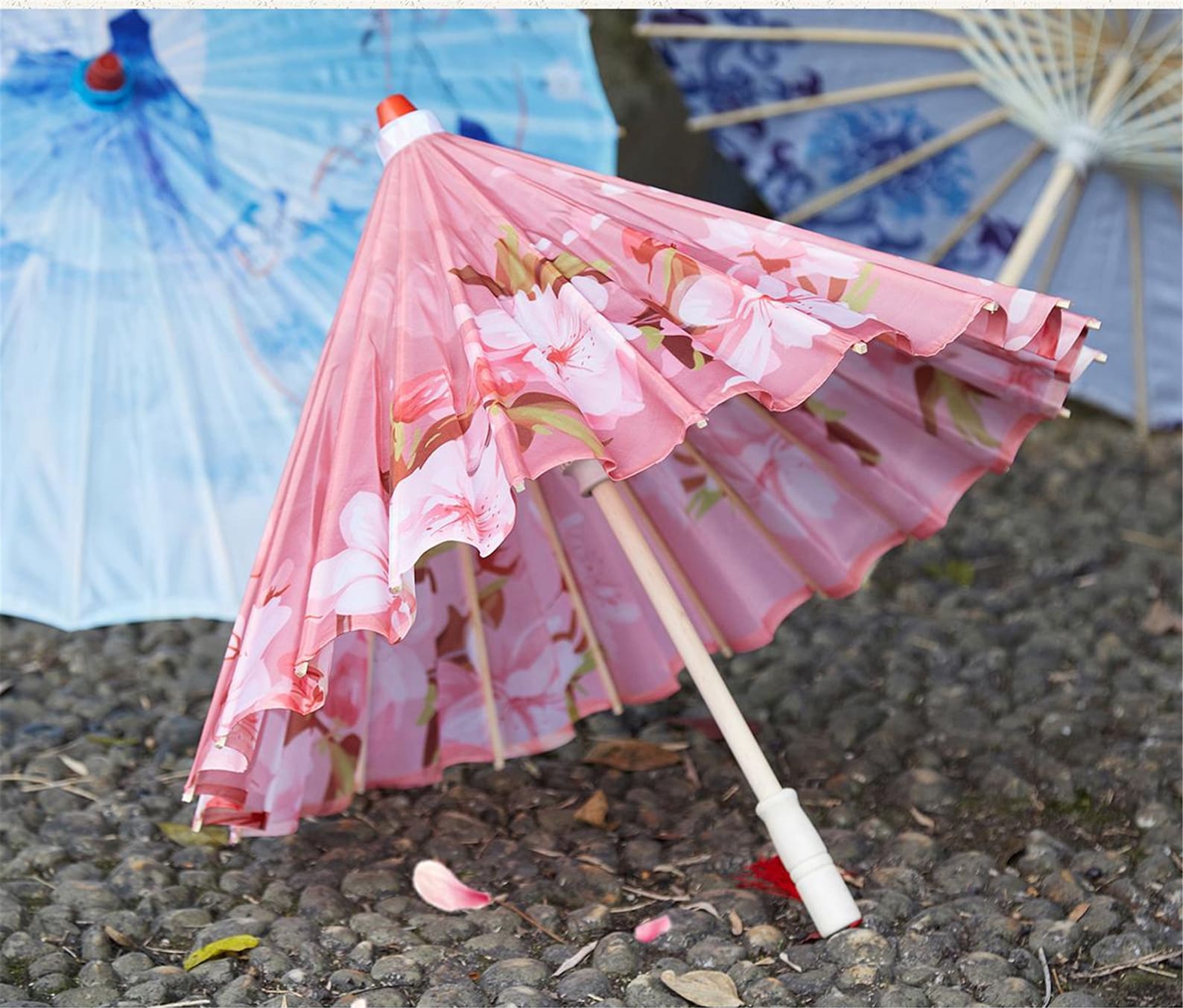 Rainproof Handmade Chinese Silk Cloth Umbrella Pink Dance Etsy