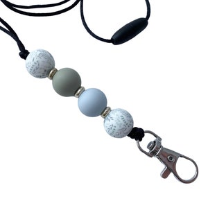 Lanyard - Eucalyptus Bead Lanyard, Beaded Lanyard, Beaded Nurse Lanyard, Beaded Teacher Lanyard, Gift for Nurse, Gift for Teacher