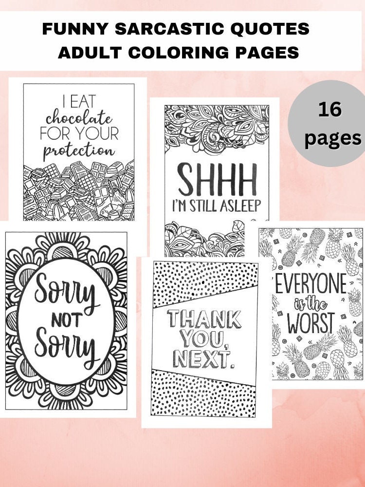 Adult Coloring Pages, Funny Coloring Pages, Adults Printable, Sarcastic ...