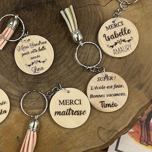Key ring Thank you Mistress, end of school year, school is over!, it's vacation!, Thank you Madama, Atsem Gift