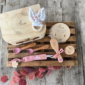 Flowery birth box, Box, Birth gift, baby shower
