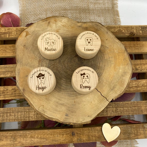 Gravure Events Boîte à Dents De Lait En Bois Naturel – Gravée