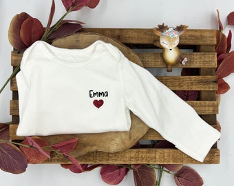 Personalized bodysuit, short sleeves or long sleeves, 0 to 24 months, first name, logo, birth gift