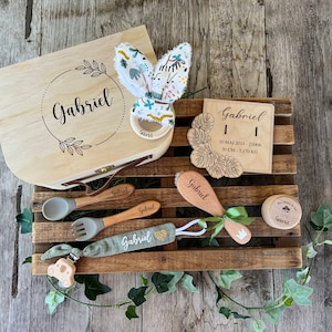 Coffret cadeau de naissance Jungle, box, boite, personnalisé, vert, koala