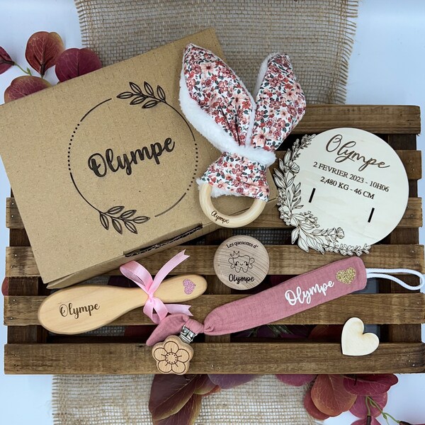 Coffret de naissance Fleuri, Boite, Box, Cadeau de naissance, baby shower