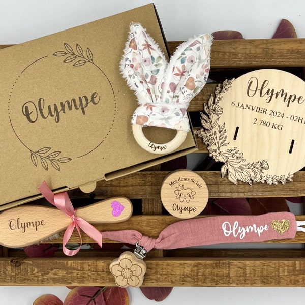 Coffret de naissance Fleuri, Boite, Box, Cadeau de naissance, baby shower