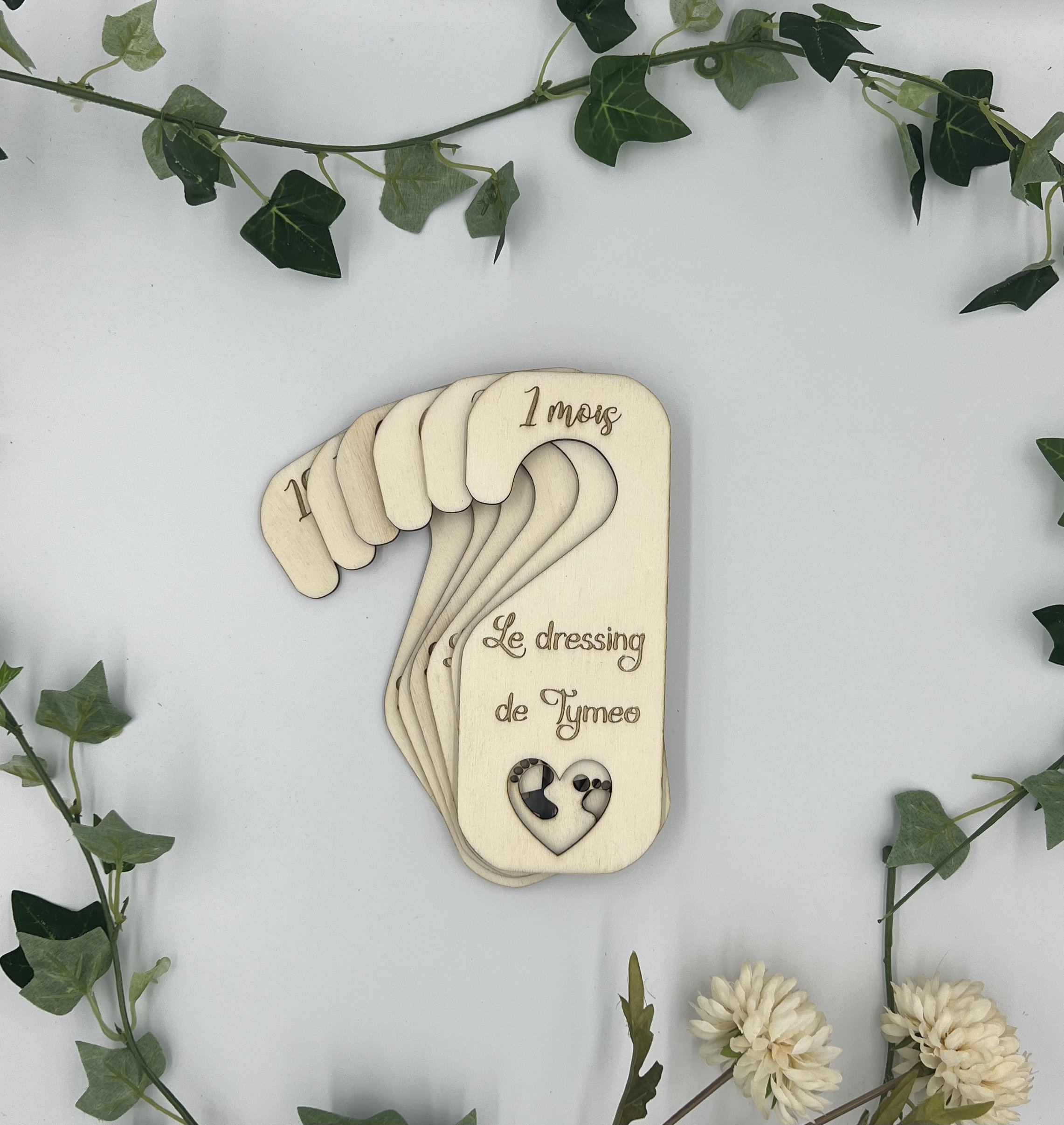 Séparateur de Penderie avec Symboles, Logos, en Bois, Bébés, Enfants, Chambre, Armoire