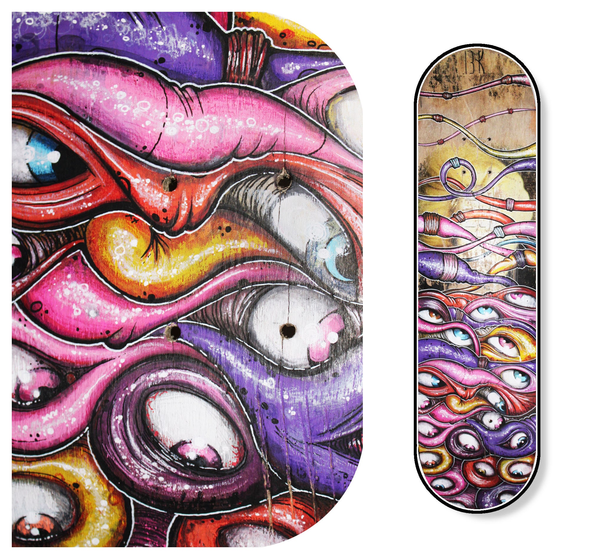 Art On Skateboard - Original Art Eyes