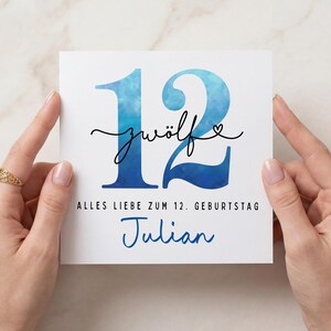 12 Geburtstag Geschenk Karte 12 Geburtstagskarte Sohn, Freund Geschenk 12 Geburtstag Enkel Junge Karte Kindergeburtstag personalisiert