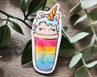 Unicorn Cup Vinyl Sticker / Unicorn Love / imperméable, brillant