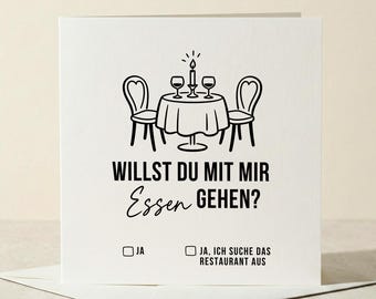 Bon cadeau pour un restaurant, carte d'anniversaire, carte cadeau/carte d'anniversaire humoristique/coupon humoristique pour un restaurant, carte pliée 15 x 15 cm