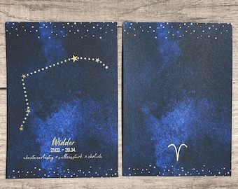 Signe du zodiaque Bélier Constellation Constellation Carte d’anniversaire Personnalisée