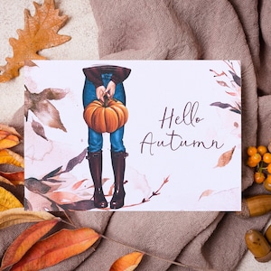 Herfst ansichtkaart Hallo Herfst A6 inclusief envelop