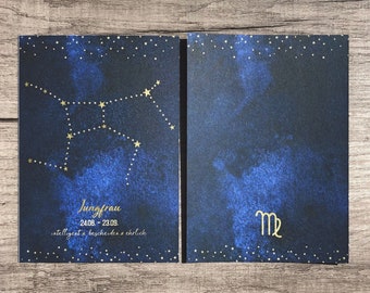 Sternzeichen Jungfrau Karte Geburtstagskarte Sternbild Konstellation personalisiert