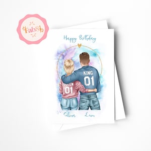 Biglietto Caro partner/Cartolina personalizzata/Compleanno/Re e regina/Anniversario/Ti amo
