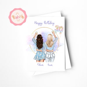 Birthday Card Best Friend / Personalized / Happy Birthday Card / Gift Girlfriend / Bestie / Friendship / Folded Card Envelope