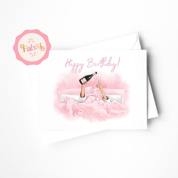 Happy Birthday Karte Pink / Watercolor / Geburtstagskarte / Geburtstag Freundschaft / Glückwunschkarte / Girly Grußkarte / Party Time