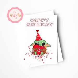 Biglietto d'auguri personalizzato per Baby Yoda / Star Wars / Buon Compleanno / Lettera di Desiderio / Biglietto di San Valentino / Amore
