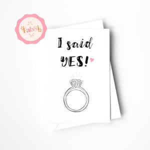 Verlobungskarte / Hochzeitskarte Ring Diamant / I said Yes / Verlobung / Hochzeit / Verlobungsring / Postkarte A6