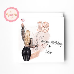 Personalized birthday card / Birthday Girl, Party Girl / any age (e.g. 30th birthday) / folding card 15 x 15 cm