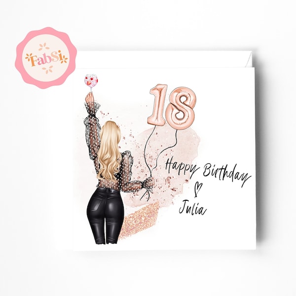 Personalisierte Geburtstagskarte / Birthday Girl, Party Girl / jedes Alter (z.B. 30 Geburtstag) / Klappkarte 15 x 15 cm