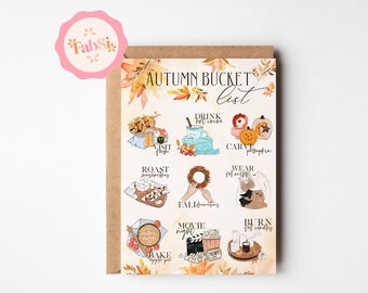 Autumn Bucket List Postkarte / 10x15 cm