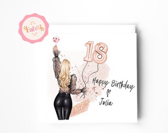 Personalisierte Geburtstagskarte / Birthday Girl, Party Girl / jedes Alter (z.B. 30 Geburtstag) / Klappkarte 15 x 15 cm