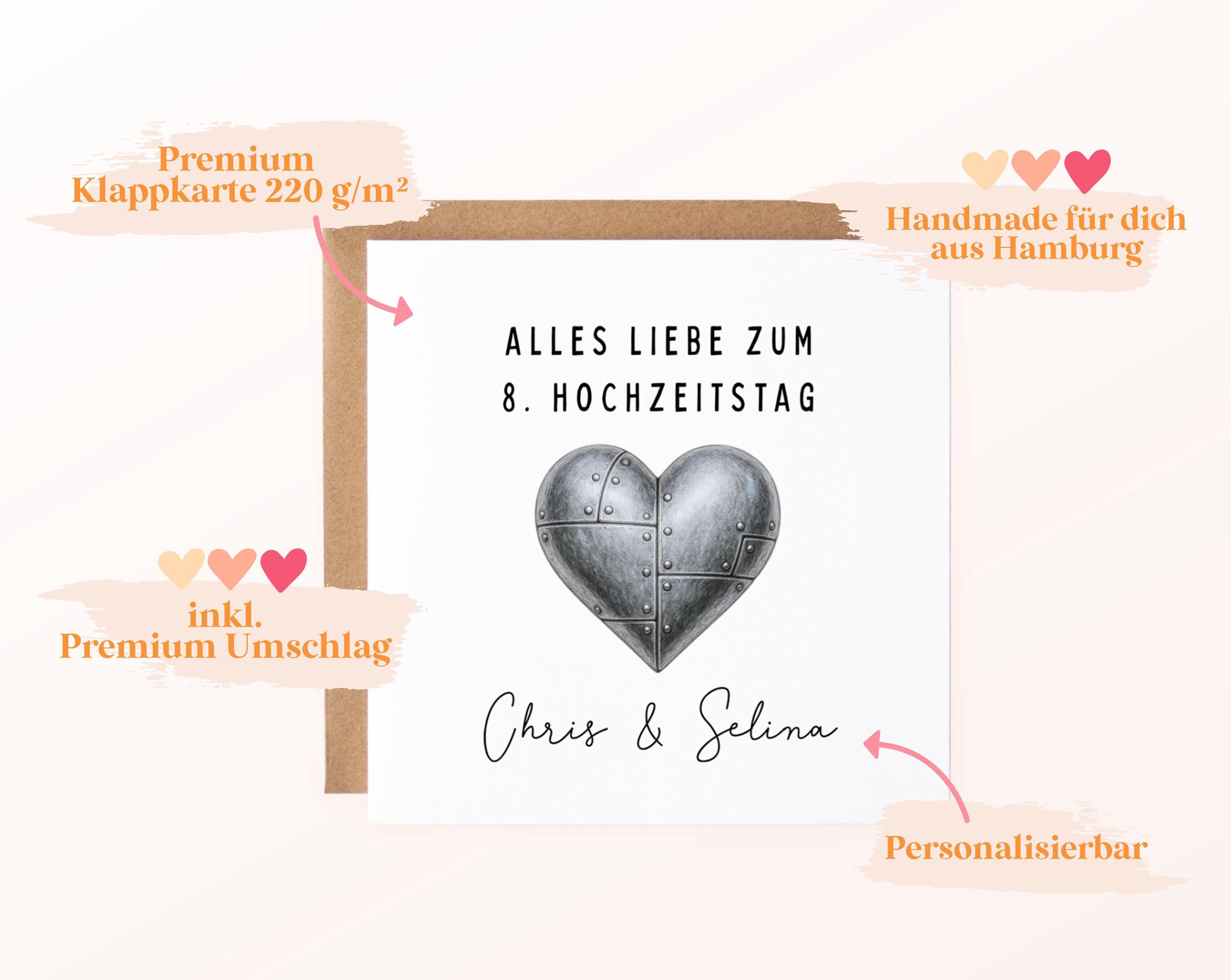 Boofle Hochzeitstag-Karte – Niedliche Jubiläumskarte Mit Silberfolie & Anhänger, Inkl. Umschlag