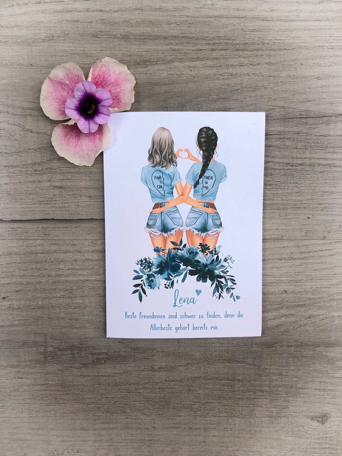 Beste Freundin Karte / Personalisierte Karte / Geschenk Beste - Etsy.de