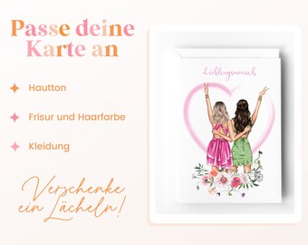 Geburtstagskarte Für Die Beste Freundin – Mit Blumen-Design, 15x15 Cm, Von Old English Co.