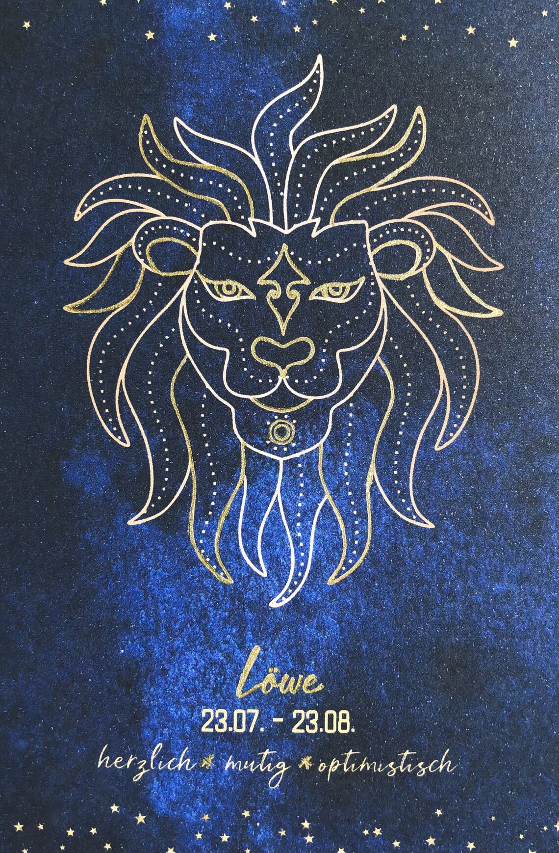 Sternzeichen Löwe Karte Geburtstagskarte personalisiert | Etsy