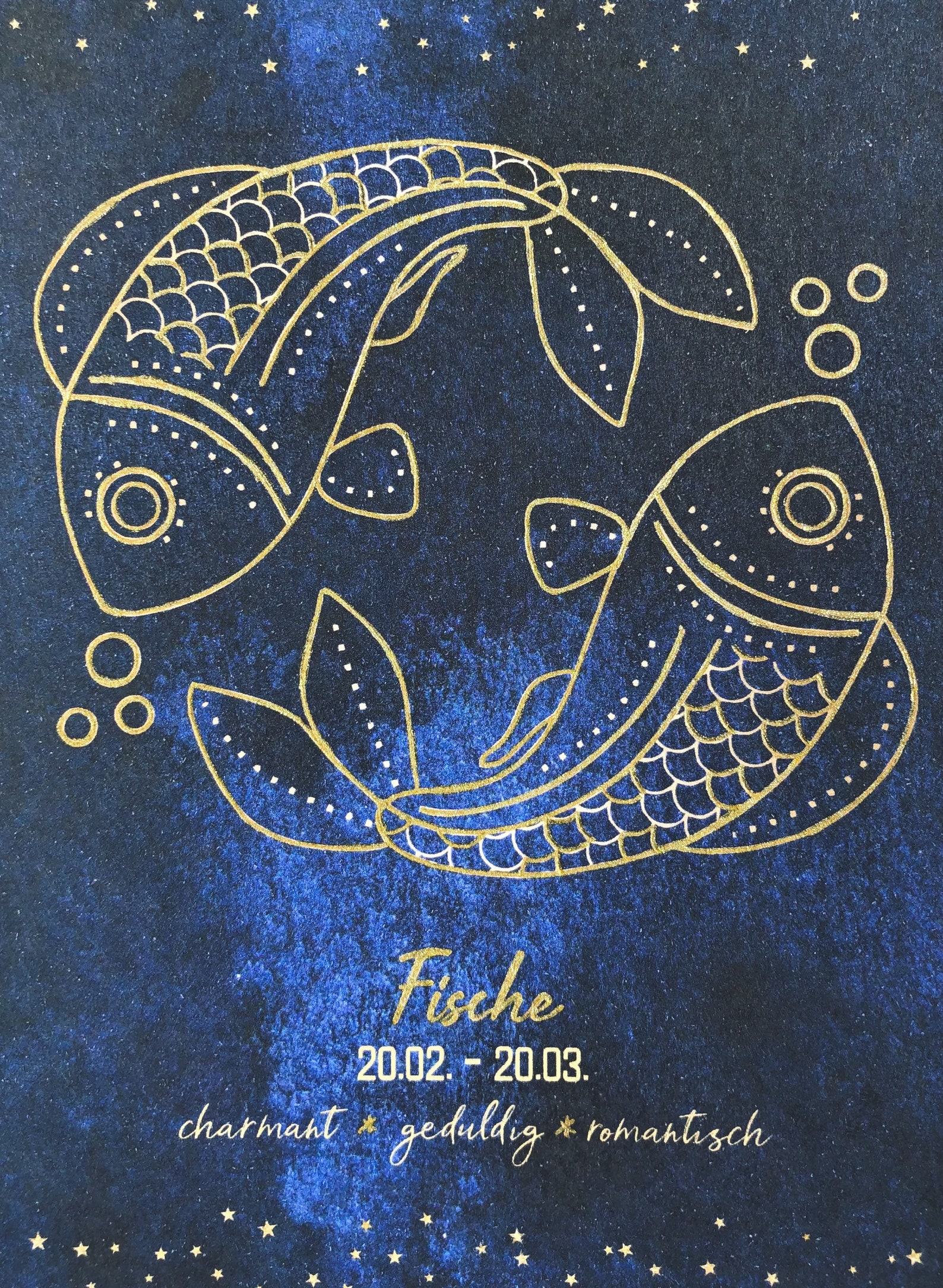 Sternzeichen Fische Karte Geburtstagskarte personalisiert Etsy