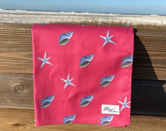 Star Fish & Shell Tea towel // 100% cotton // Dish Towel // Kitchen Accessories