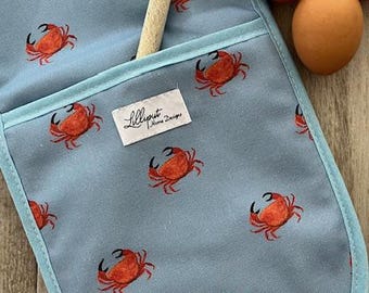 Guante de horno con forma de cangrejo // 100 % algodón // Felpa // Manopla de horno // Accesorios de cocina