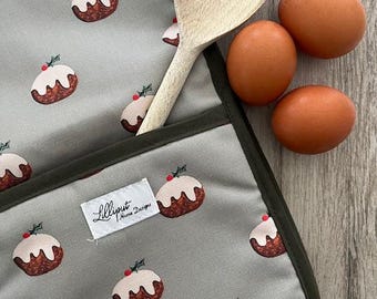 Christmas Pudding Oven Gloves // 100% cotton // Terry towelling // Kitchen Accessories