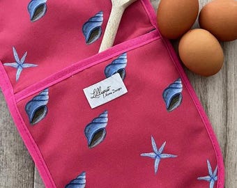 Star Fish and Shell Oven Glove // 100% cotton // Terry towelling // Kitchen accessories