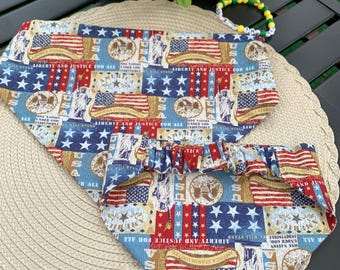 4th of July Dog Bandana, Patriotic Dog Bandana, Slip-on Dog Bandana, Scrunchie Dog Bandana, Memorial Dog Bandana