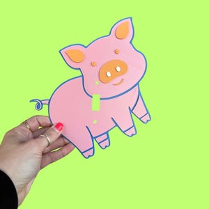 Light Switch Cover Unique, Pig Light Switch Plate, Decorative Wall Light Cover Panel, Playroom Decor