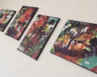 Power in Color, Abstract Painting on Multi-Canvas
