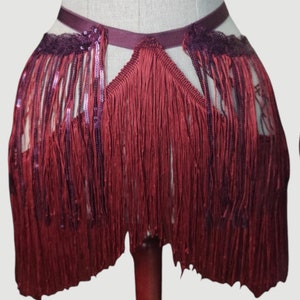 Burlesque fringe harness  double belt skirt choose your color
