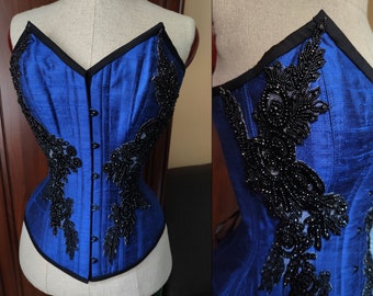 Silk Corset Overbust Elizabeth Vermilion Couture