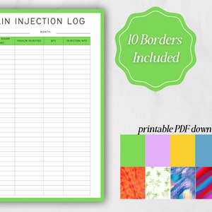 Insuline Tracker//injectielogboek, bloedsuikerdagboek, diabetestracker, bloedglucoselogboek, glucosetracker, diabetes type 2, glucoselogboek