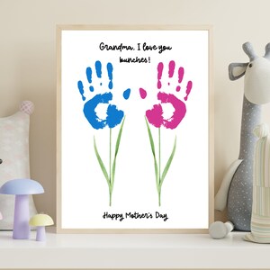 Flower Handprint // grandma gifts, handprint keepsake, baby handprint, handprint craft, baby footprint, handprint art, handprint