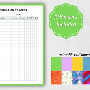 Medication Tracker // medication log, medicine tracker, medical tracker, vitamin tracker, supplement tracker, daily medication log