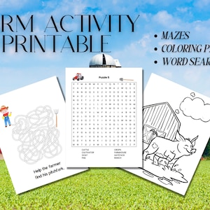 Farm Activity Printable // Farm coloring pages, Kids wordsearch, Farm animals activities, Farm animal coloring, Barnyard birthday