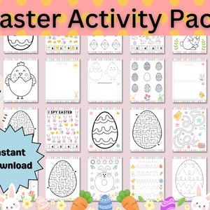 Easter Activities For Toddlers - Mazes, I Spy, Coloring, Tracing, Counting, Doodle Pages, Easter Games, Toddler Activities, Printable